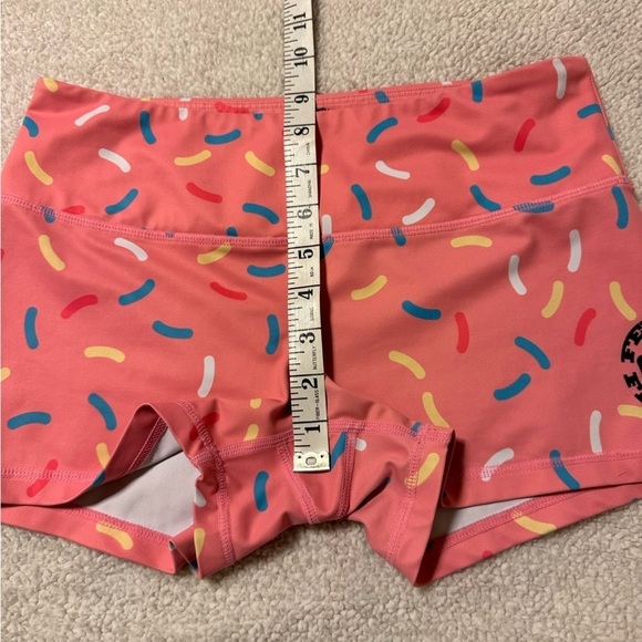 Feed Me Fight Me Pink Donut Sprinkle Shorts Booty Bike Spandex CrossFit - Picture 6 of 11